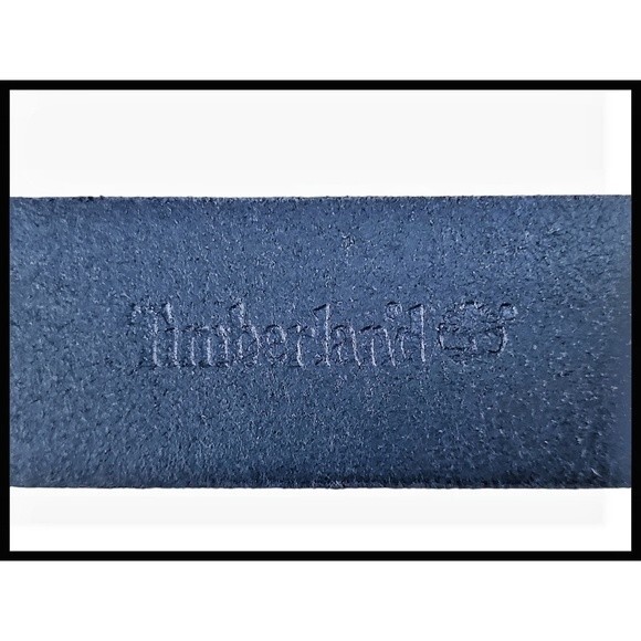 Timberland Genuine Leather Casual Belt Matte Black Square Silver Metal Buckle 36 - Picture 8 of 11